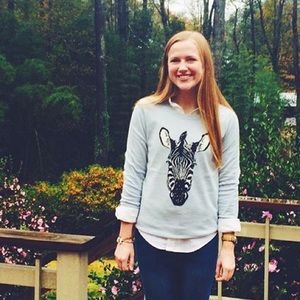 J.Crew Baby Blue Zebra Sweater